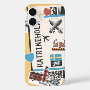 Katrineholm Viking Sweden Boarding Pass Travel iPhone 16 Hülle