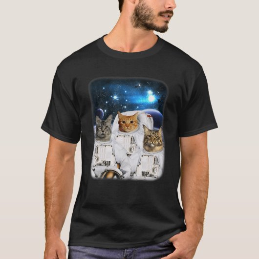 Katronauten Weltraumkatze-Astronautin mit Katzenko T-Shirt (Vorderseite)