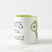 Kats mit Glassez: Professor Oops Mug Zweifarbige Tasse (Mittel)