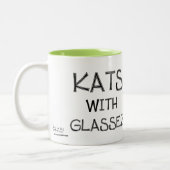 Kats mit Glassez: Professor Oops Mug Zweifarbige Tasse (Links)