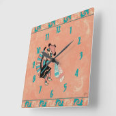 Katsina (Kachina) Dancer Quadratische Wanduhr (Winkel)