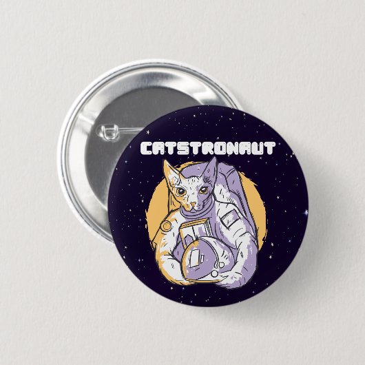 Katstronaut Cat Cosmonaut Button (Vorne & Hinten)