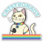 Katstronautenkatze ernsthaft aufkleber (Vorderseite)