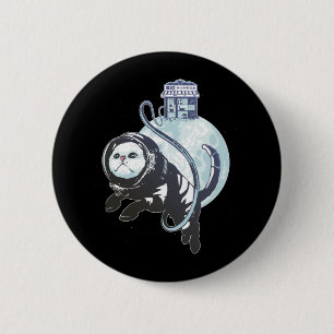 Katstronautenkatze im Weltraum Button