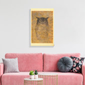 Katsuda Yukio Owl Japanese Woodblock Leinwanddruck (Insitu (Wohnzimmer))