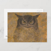Katsuda Yukio Owl Japanese Woodblock Postkarte (Vorne/Hinten)
