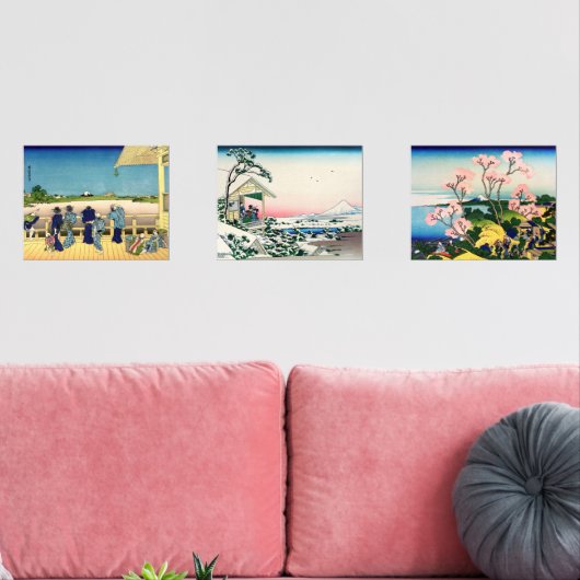Katsushika Hokusai - 36 Ausblicke auf den Fuji Bilderwand Sets (Wohnzimmer)