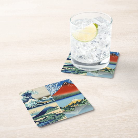 Katsushika Hokusai - 36 Ausblicke auf den Fuji Rechteckiger Pappuntersetzer (Vor Ort)