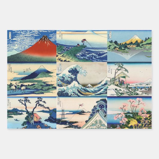 Katsushika Hokusai - 36 Ausblicke auf den Fuji Sel Geschenkpapier Set (Vorderseite)
