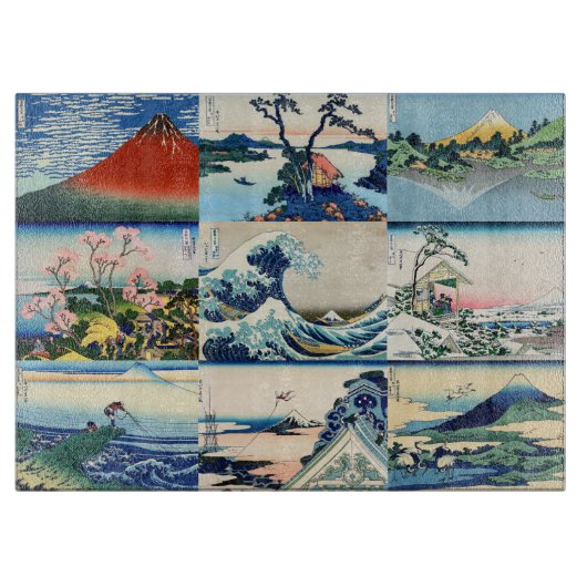 Katsushika Hokusai - 36 Ausblicke auf den Fuji Sel Schneidebrett (Vorderseite)