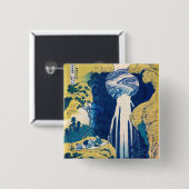 Katsushika Hokusai - Amida Falls Button (Vorne & Hinten)