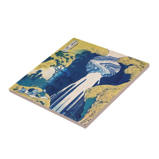 Katsushika Hokusai - Amida Falls Fliese (Seite)