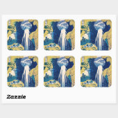 Katsushika Hokusai - Amida Falls Quadratischer Aufkleber (Blatt)