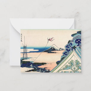Katsushika Hokusai - Asakusa Honganji-Tempel, Edo Mitteilungskarte