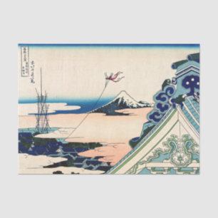 Katsushika Hokusai - Asakusa Honganji temple, Edo Seidenpapier