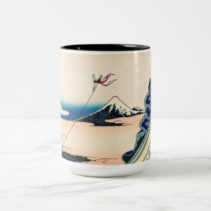 Katsushika Hokusai - Asakusa Honganji temple, Edo Zweifarbige Tasse