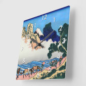 Katsushika Hokusai - Back of Fuji, Minobu river Quadratische Wanduhr (Winkel)