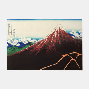 Katsushika Hokusai - Blitze unter dem Gipfel Fußmatte