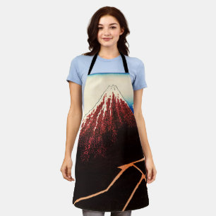 Katsushika Hokusai - Blitze unter dem Gipfel Schürze