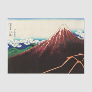 Katsushika Hokusai - Blitze unter dem Gipfel Seidenpapier