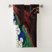 Katsushika Hokusai - Blitze unterhalb des Gipfels Badhandtuch Set (Insitu)