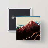 Katsushika Hokusai - Blitze unterhalb des Gipfels Button (Vorne & Hinten)