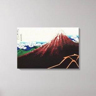 Katsushika Hokusai - Blitze unterhalb des Gipfels Leinwanddruck