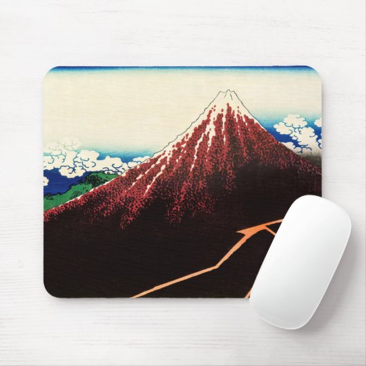 Katsushika Hokusai - Blitze unterhalb des Gipfels Mousepad (Mit Mouse)