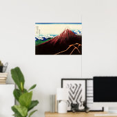 Katsushika Hokusai - Blitze unterhalb des Gipfels Poster (Heimbüro)