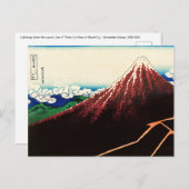 Katsushika Hokusai - Blitze unterhalb des Gipfels Postkarte (Vorne/Hinten)