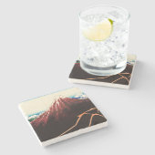 Katsushika Hokusai - Blitze unterhalb des Gipfels Steinuntersetzer (Seitenansicht)