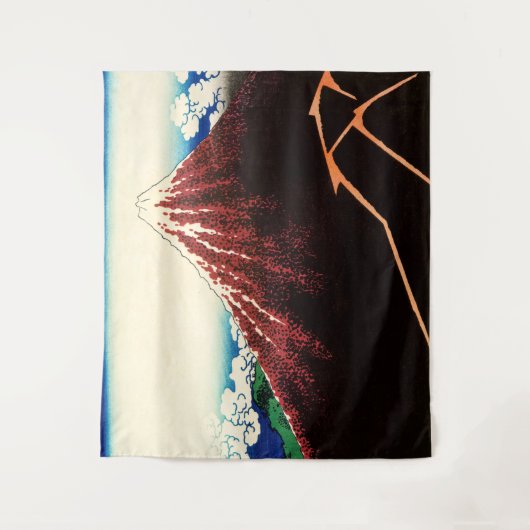 Katsushika Hokusai - Blitze unterhalb des Gipfels Wandteppich (Vorderseite)