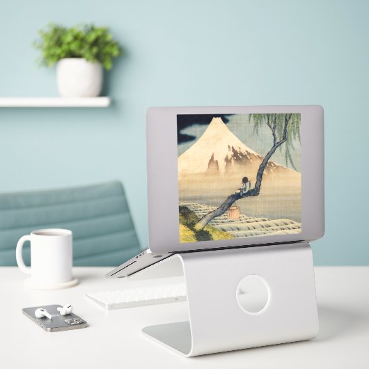 Katsushika Hokusai - Boy Viewing Mount Fuji Aufkleber (Laptop auf Schreibtisch)