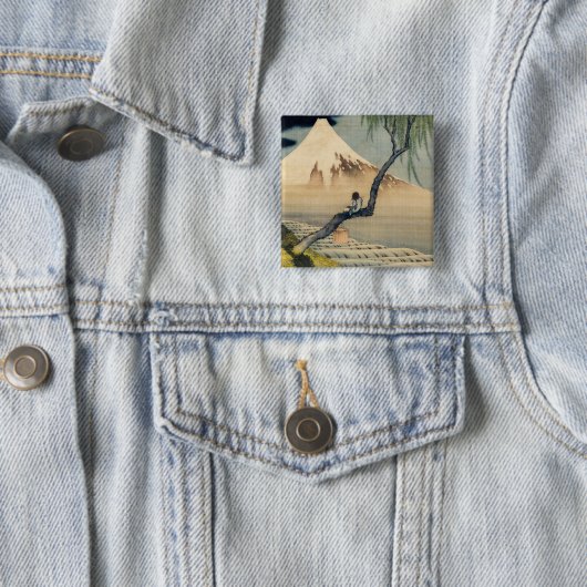 Katsushika Hokusai - Boy Viewing Mount Fuji Button (Beispiel)