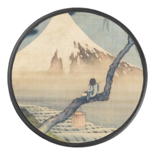 Katsushika Hokusai - Boy Viewing Mount Fuji Eishockey Puck (Vorderseite)
