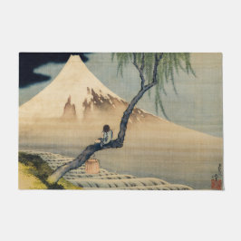 Katsushika Hokusai - Boy Viewing Mount Fuji Fußmatte
