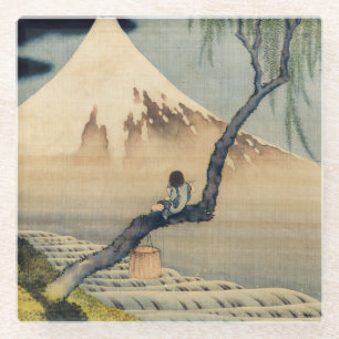 Katsushika Hokusai - Boy Viewing Mount Fuji Glasuntersetzer