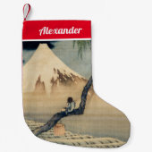 Katsushika Hokusai - Boy Viewing Mount Fuji Kleiner Weihnachtsstrumpf (Vorderseite)