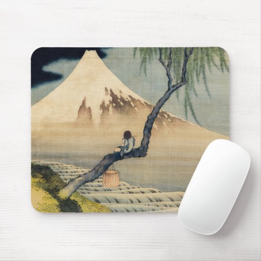 Katsushika Hokusai - Boy Viewing Mount Fuji Mousepad (Mit Mouse)