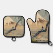 Katsushika Hokusai - Boy Viewing Mount Fuji Ofenhandschuh & Topflappen-Set (Vorderseite)