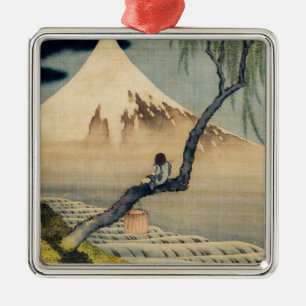 Katsushika Hokusai - Boy Viewing Mount Fuji Ornament Aus Metall