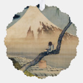 Katsushika Hokusai - Boy Viewing Mount Fuji Ornament Karte (Rückseite)