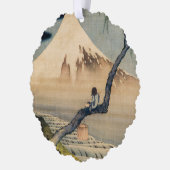 Katsushika Hokusai - Boy Viewing Mount Fuji Ornament Karte (Links)