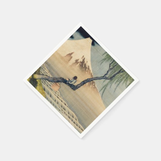Katsushika Hokusai - Boy Viewing Mount Fuji Serviette (Ecke)