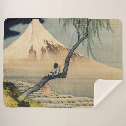 Katsushika Hokusai - Boy Viewing Mount Fuji Sherpadecke (Vorderseite (Horizontal))