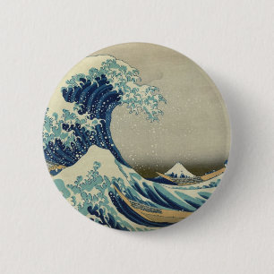 Katsushika Hokusai: Die große Welle in Kanagawa Button