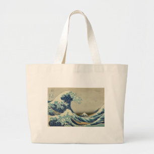 Katsushika Hokusai: Die große Welle in Kanagawa Jumbo Stoffbeutel