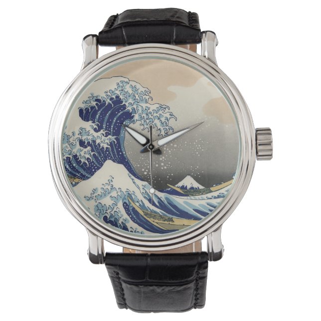 KATSUSHIKA HOKUSAI - Die große Welle von Kanagawa Armbanduhr (Vorderseite)