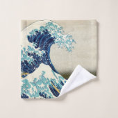 Katsushika Hokusai - Die große Welle vor Kanagawa Badhandtuch Set (Waschlappen)