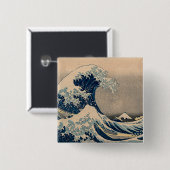 Katsushika Hokusai. Die große Welle vor Kanagawa Button (Vorne & Hinten)